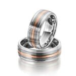 Par de Aliança em Ouro Branco 18k e Diamantes, 7mm