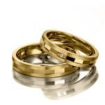 Anel em Ouro Amarelo 18k e Diamante, 4mm