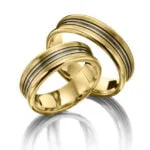 Par de Aliança em Ouro Amarelo & Branco 18k, 4mm