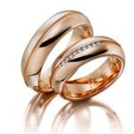 Anel em Ouro Rosa 18k e Diamantes, 5mm