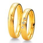 Par de Aliança em Ouro Amarelo 18k e Diamantes, 4mm