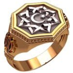 Anel de Confraria em Ouro Amarelo & Branco 18k, 16mm