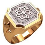 Anel de Confraria em Ouro Amarelo 18k e Diamantes, 18mm