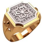 Anel de Confraria em Ouro Amarelo 18k e Diamantes, 18mm