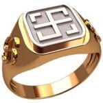 Anel de Confraria em Ouro Amarelo 18k ,12mm