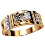 Anel de Confraria em Ouro Amarelo 18k e Diamantes, 10mm