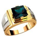 Anel de Confraria em Ouro Amarelo 18k com Mourion Preto, 14mm