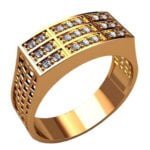 Anel de Confraria em Ouro Amarelo 18k e Diamantes, 10mm