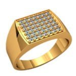 Anel de Confraria em Ouro Amarelo 18k e Diamantes, 13mm