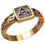 Anel de Confraria em Ouro Amarelo 18k, 12mm