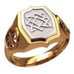 Anel de Confraria em Ouro Amarelo & Branco 18k, 16mm