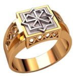 Anel de Confraria em Ouro Amarelo & Branco 18k, 16mm