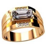 Anel de Confraria em Ouro Amarelo 18k com Água Marinha e Diamantes, 18mm