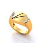 Anel de Confraria em Ouro Amarelo 18k e Diamantes, 14mm