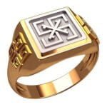 Anel de Confraria em Ouro Amarelo & Branco 18k, 16mm
