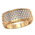 Anel de Confraria em Ouro Amarelo 18k e Diamantes, 14mm