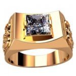 Anel de Confraria em Ouro Amarelo 18k com Água Marinha, 16mm