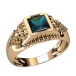 Anel de Confraria em Ouro Amarelo 18k com Safira, 10mm