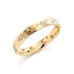 Aliança em Ouro Amarelo 18k e Diamantes, 4mm