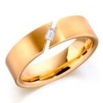 Aliança em Ouro Amarelo 18k e Diamante, 5mm