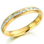 Aliança em Ouro Amarelo 18k e Diamantes, 3,5mm