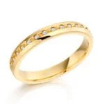 Aliança em Ouro Amarelo 18k e Diamantes, 3,5mm