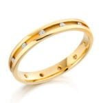 Aliança em Ouro Amarelo 18k e Diamantes, 3,5mm