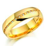 Aliança em Ouro Amarelo 18k e Diamantes, 5mm