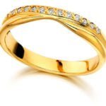 Aliança em Ouro Amarelo 18k e Diamantes, 4mm