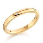 Aliança em Ouro Amarelo 18k e Diamantes, 3,5mm