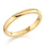 Aliança em Ouro Amarelo 18k e Diamantes, 3,5mm