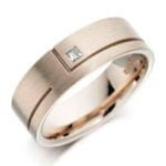 Aliança em Ouro Amarelo 18k e Diamante, 5mm