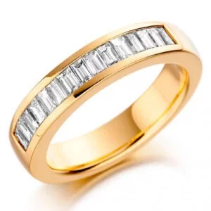 Aliança em Ouro Amarelo 18k e Diamantes, 4mm