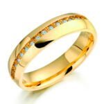 Aliança em Ouro Amarelo 18k e Diamantes, 4,5mm