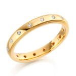 Anel em Ouro Amarelo 18k e Diamantes, 3mm