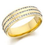 Aliança em Ouro Amarelo 18k e Diamantes, 5mm