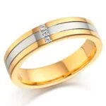 Aliança em Ouro Amarelo 18k e Diamantes, 4,5mm