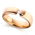 Aliança em Ouro Amarelo 18k e Diamante, 4mm