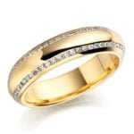 Aliança em Ouro Amarelo 18k e Diamantes, 5mm