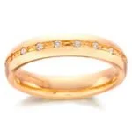 Aliança em Ouro Amarelo 18k e Diamantes, 3,5mm