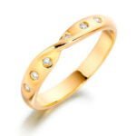 Aliança em Ouro Amarelo 18k e Diamantes, 3,5mm