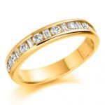 Aliança em Ouro Amarelo 18k e Diamantes, 3,5mm