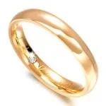 Aliança em Ouro Amarelo 18k e Diamantes, 3mm