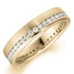 Aliança em Ouro Amarelo 18k e Diamantes, 4mm