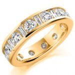 Aliança em Ouro Amarelo 18k e Diamantes, 4mm