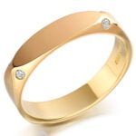 Aliança em Ouro Amarelo 18k e Diamantes, 4,5mm