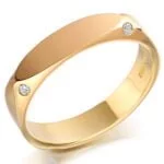 Aliança em Ouro Amarelo 18k e Diamantes, 4,5mm