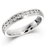 Anel em Ouro Branco 18k e Diamantes, 4mm