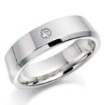 Anel em Ouro Branco 18k e Diamante, 4mm