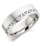 Anel em Ouro Branco 18k e Diamante, 4,5mm